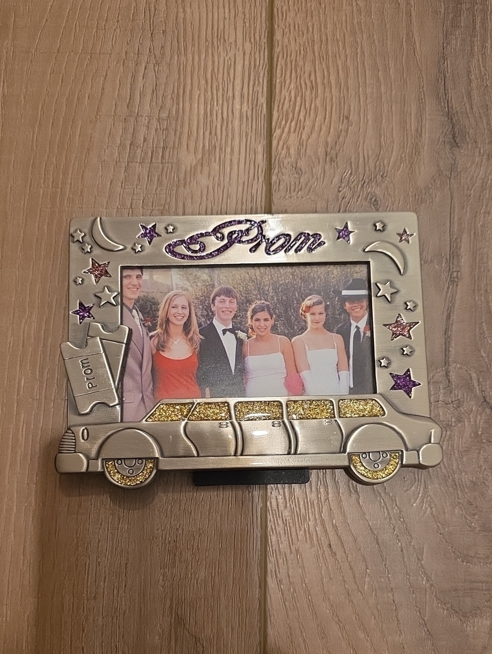 Y2K Prom-themed Silver and Gold Limo Photo Frame NEW